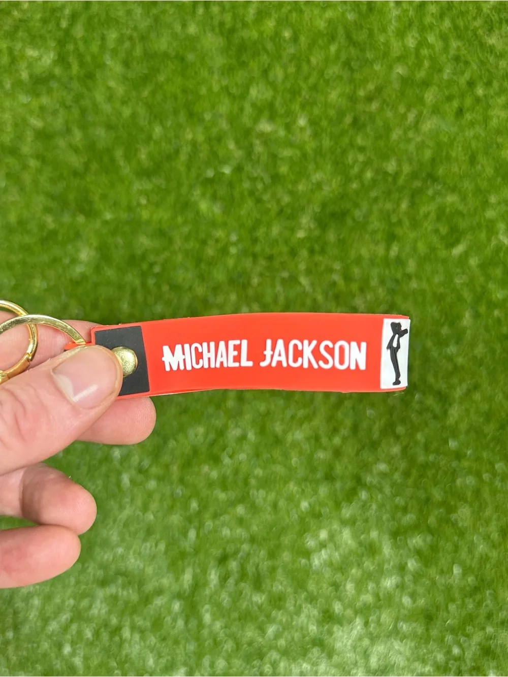 Red Michael Jackson Keychain with Red Strap